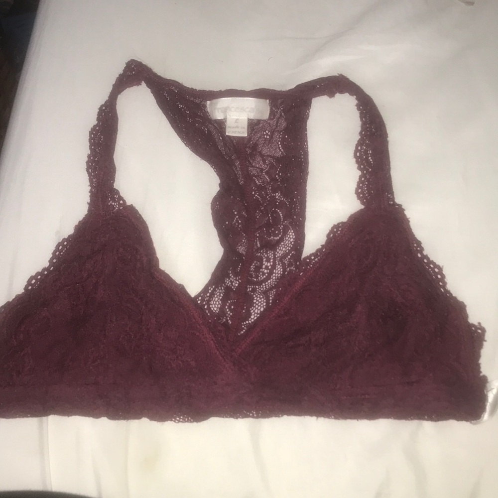 Francesca’s maroon bralette